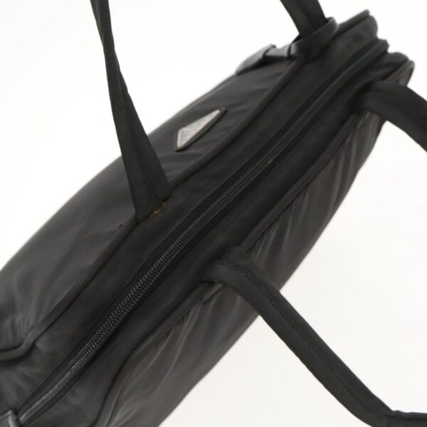 PRADA Hand Bag Nylon Black Silver  95336