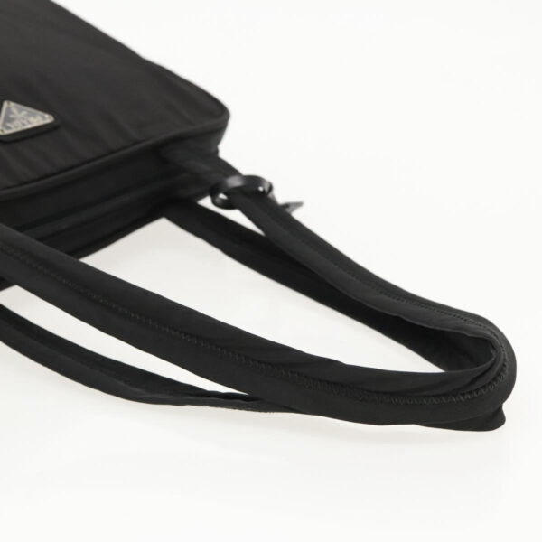 PRADA Hand Bag Nylon Black Silver  95336