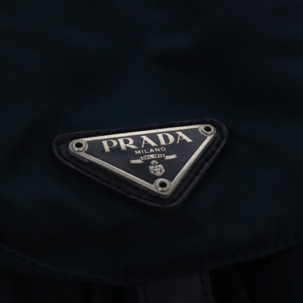 PRADA Backpack Nylon Navy Silver  95355