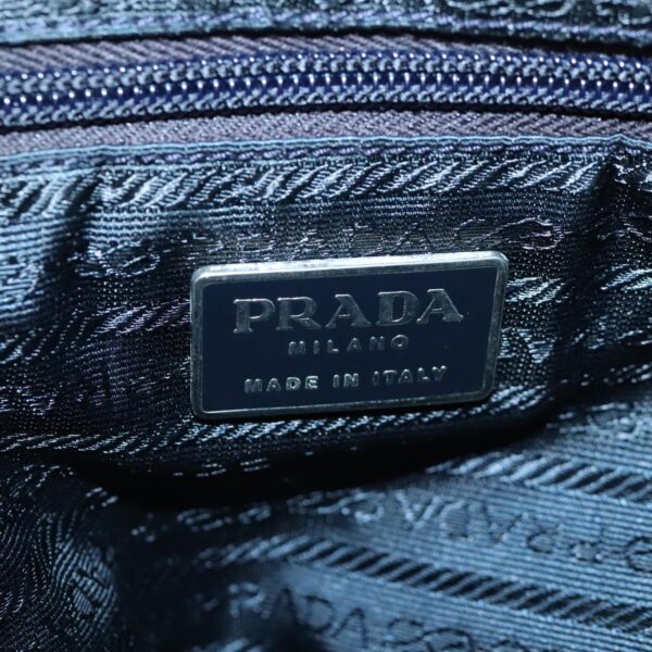 PRADA Backpack Nylon Navy Silver  95355