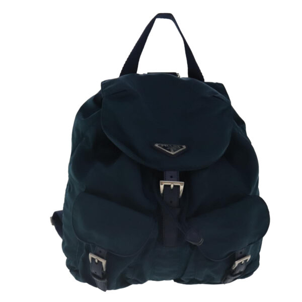 PRADA Backpack Nylon Navy Silver  95355