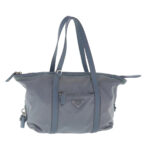 PRADA Tote Bag Nylon Light Blue Silver  95359