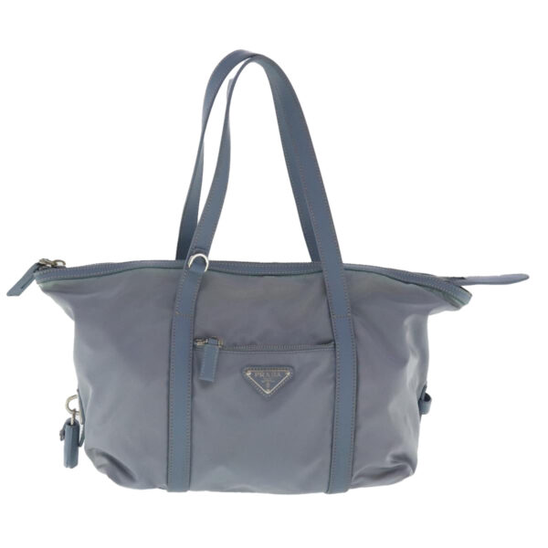 PRADA Tote Bag Nylon Light Blue Silver  95359