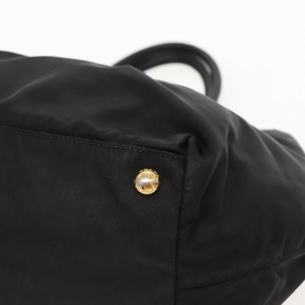 PRADA Hand Bag Nylon Black Gold  95366