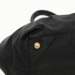 PRADA Hand Bag Nylon Black Gold  95366