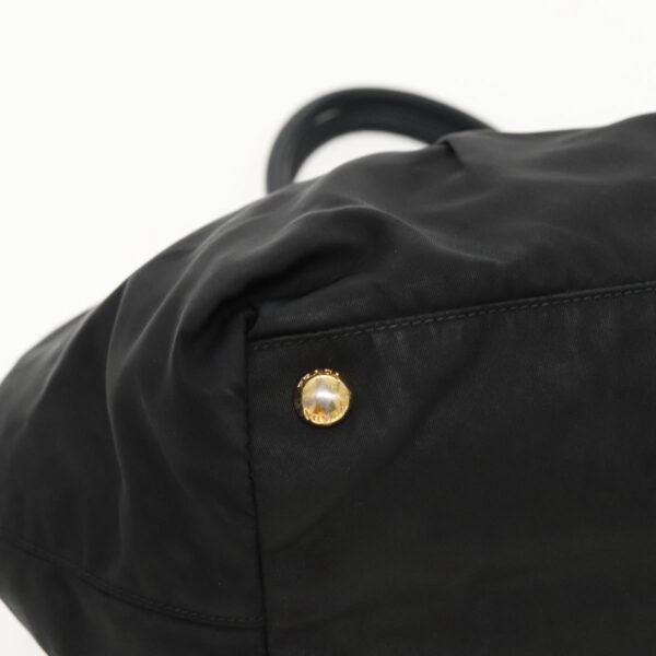 PRADA Hand Bag Nylon Black Gold  95366