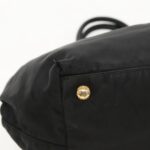 PRADA Hand Bag Nylon Black Gold  95366