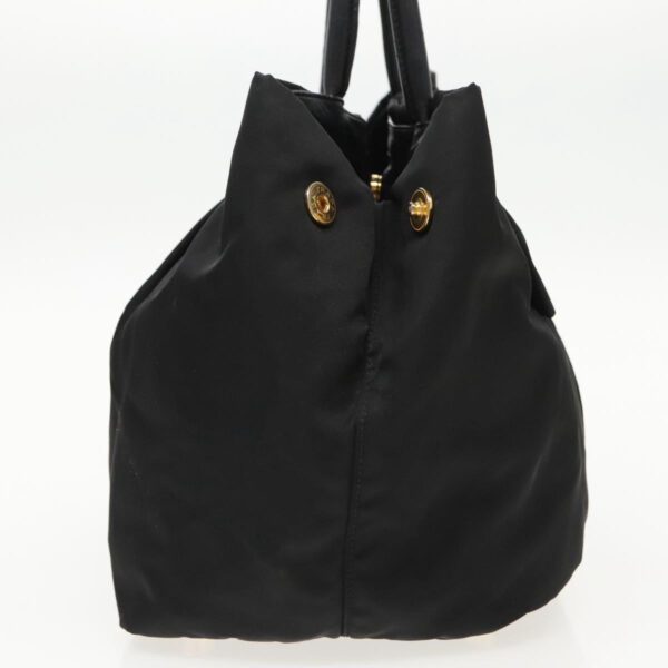 PRADA Hand Bag Nylon Black Gold  95366