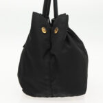 PRADA Hand Bag Nylon Black Gold  95366