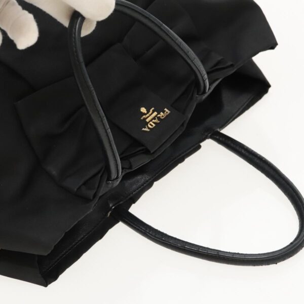 PRADA Hand Bag Nylon Black Gold  95366