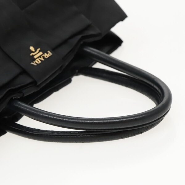 PRADA Hand Bag Nylon Black Gold  95366