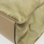 PRADA Hand Bag Nylon Beige Gold  95369