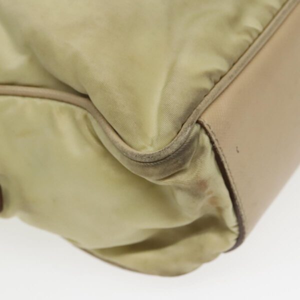 PRADA Hand Bag Nylon Beige Gold  95369