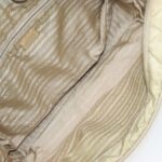 PRADA Hand Bag Nylon Beige Gold  95369