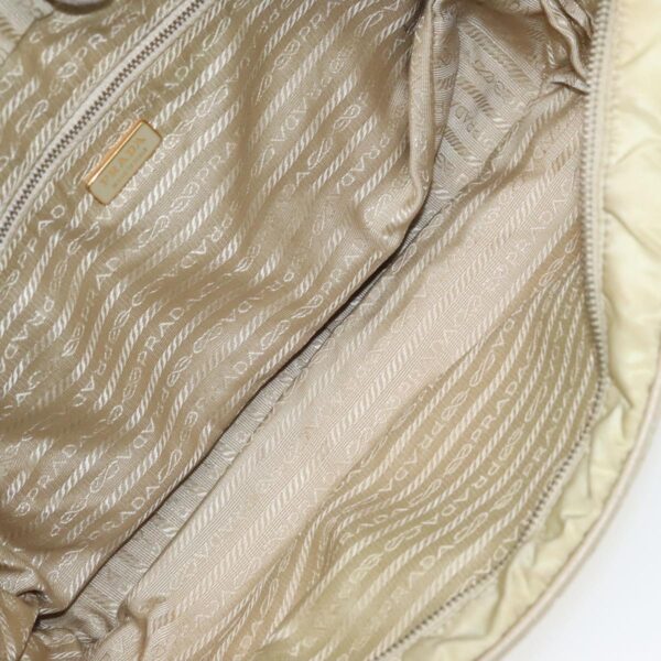 PRADA Hand Bag Nylon Beige Gold  95369