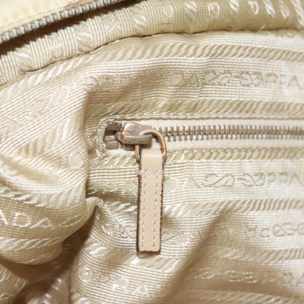 PRADA Hand Bag Nylon Beige Gold  95369