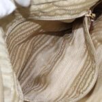 PRADA Hand Bag Nylon Beige Gold  95369