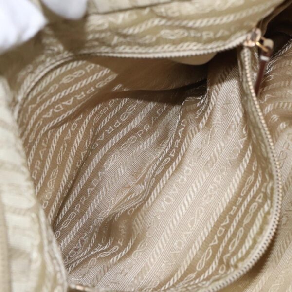 PRADA Hand Bag Nylon Beige Gold  95369