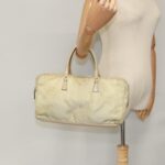 PRADA Hand Bag Nylon Beige Gold  95369