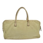 PRADA Hand Bag Nylon Beige Gold  95369