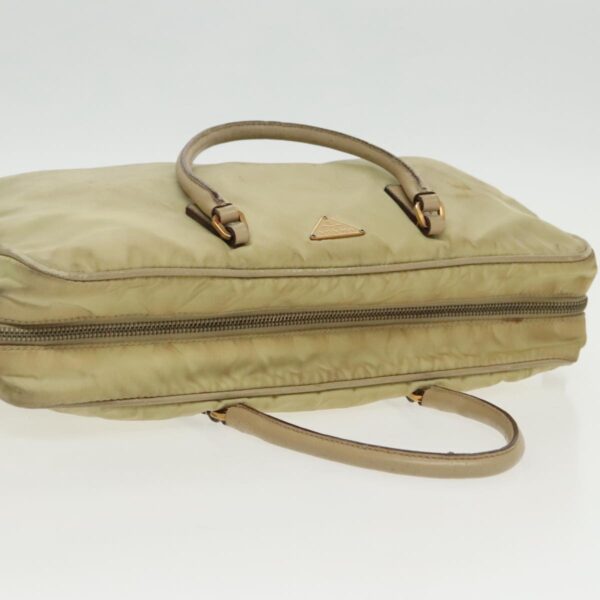 PRADA Hand Bag Nylon Beige Gold  95369