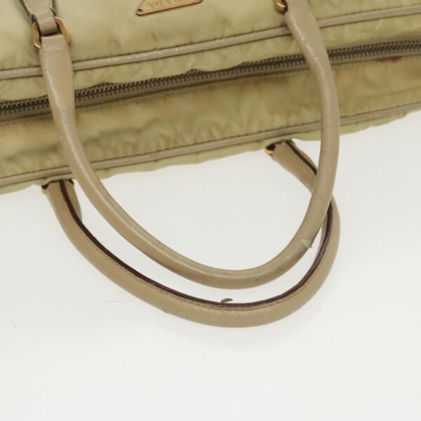 PRADA Hand Bag Nylon Beige Gold  95369