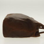 PRADA Hand Bag Leather Brown Silver  95631