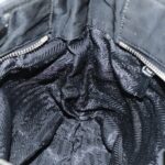PRADA Hand Bag Nylon Black Silver  95645