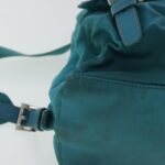 PRADA Backpack Nylon Blue Silver  95670