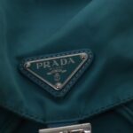 PRADA Backpack Nylon Blue Silver  95670