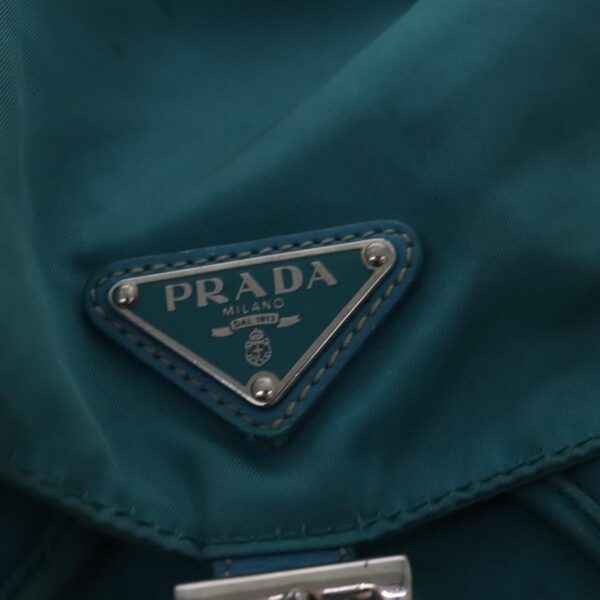PRADA Backpack Nylon Blue Silver  95670