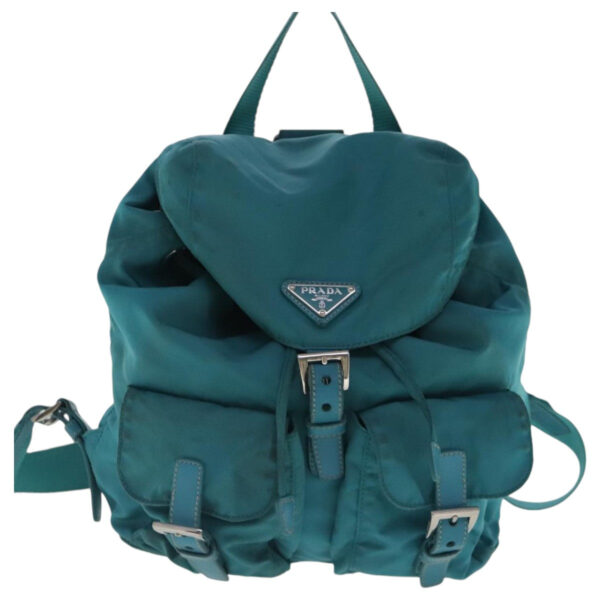 PRADA Backpack Nylon Blue Silver  95670