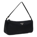 PRADA Accessory Pouch Nylon Black Silver  95690
