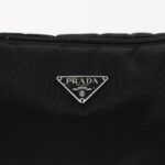 PRADA Accessory Pouch Nylon Black Silver  95690