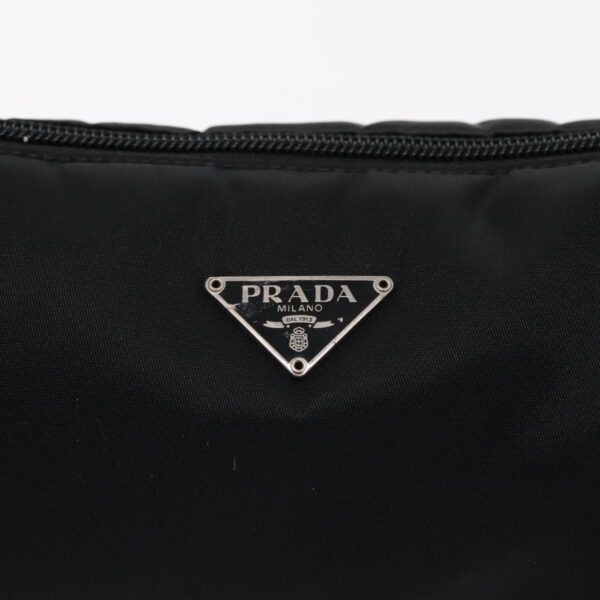 PRADA Accessory Pouch Nylon Black Silver  95690