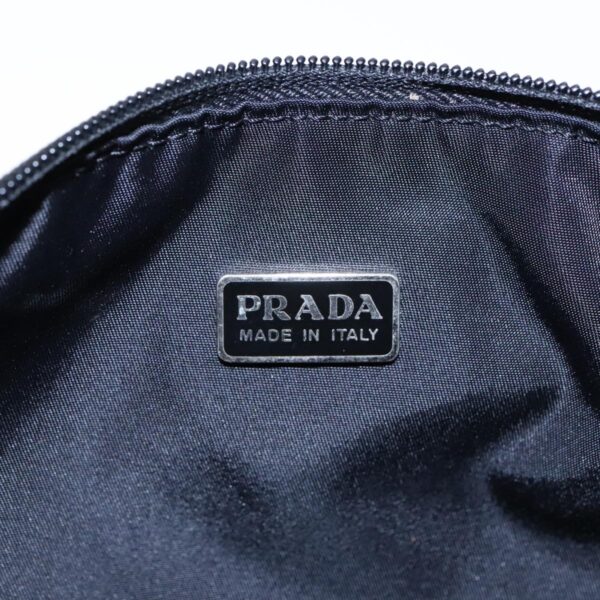 PRADA Accessory Pouch Nylon Black Silver  95690