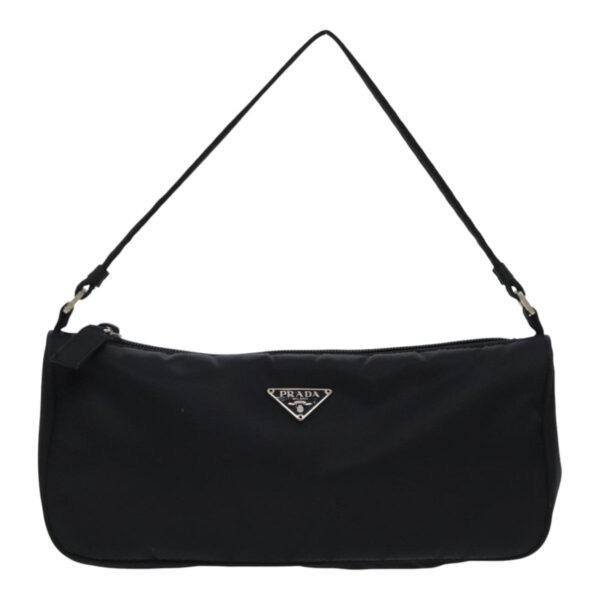 PRADA Accessory Pouch Nylon Black Silver  95690