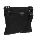 PRADA Shoulder Bag Nylon Black Silver  95787