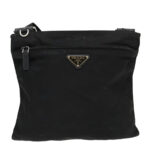 PRADA Shoulder Bag Nylon Black Silver  95787