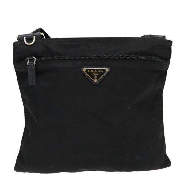 PRADA Shoulder Bag Nylon Black Silver  95787