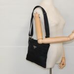 PRADA Shoulder Bag Nylon Black Silver  95787