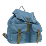 PRADA Backpack Nylon Blue Silver  95917