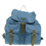 PRADA Backpack Nylon Blue Silver  95917