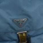 PRADA Backpack Nylon Blue Silver  95917