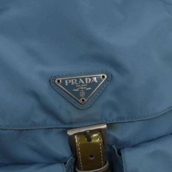 PRADA Backpack Nylon Blue Silver  95917