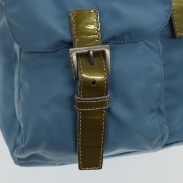 PRADA Backpack Nylon Blue Silver  95917
