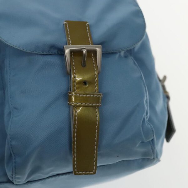 PRADA Backpack Nylon Blue Silver  95917