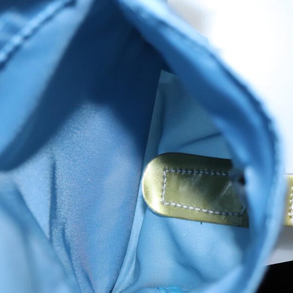 PRADA Backpack Nylon Blue Silver  95917
