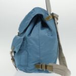 PRADA Backpack Nylon Blue Silver  95917