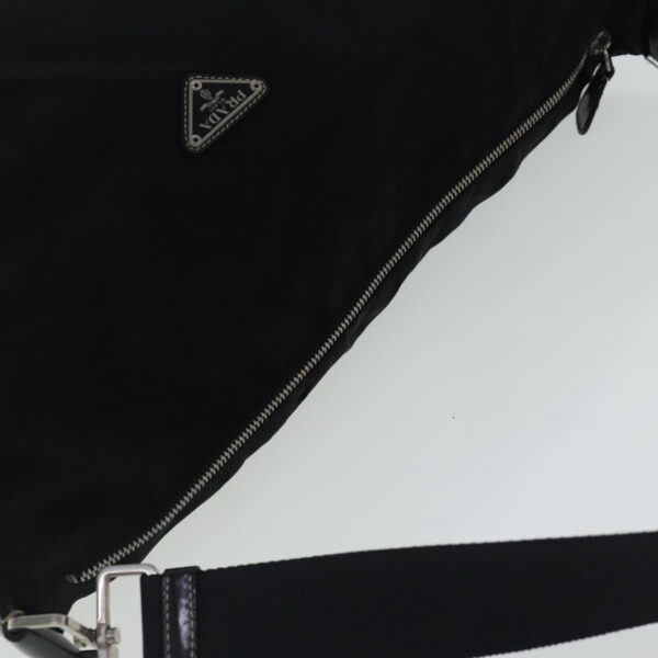 PRADA Shoulder Bag Nylon Black Silver  96001